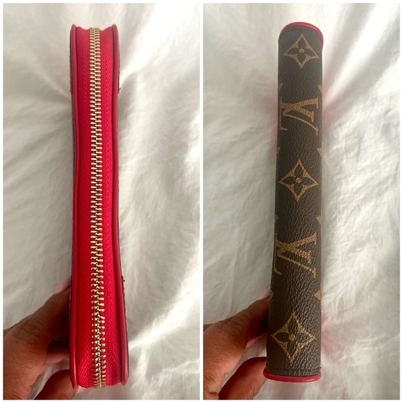 👑✅PRICE FIRM✅ Red and Brown Fashion Large Retiro Zip Around Wallet - Picture 6 of 16